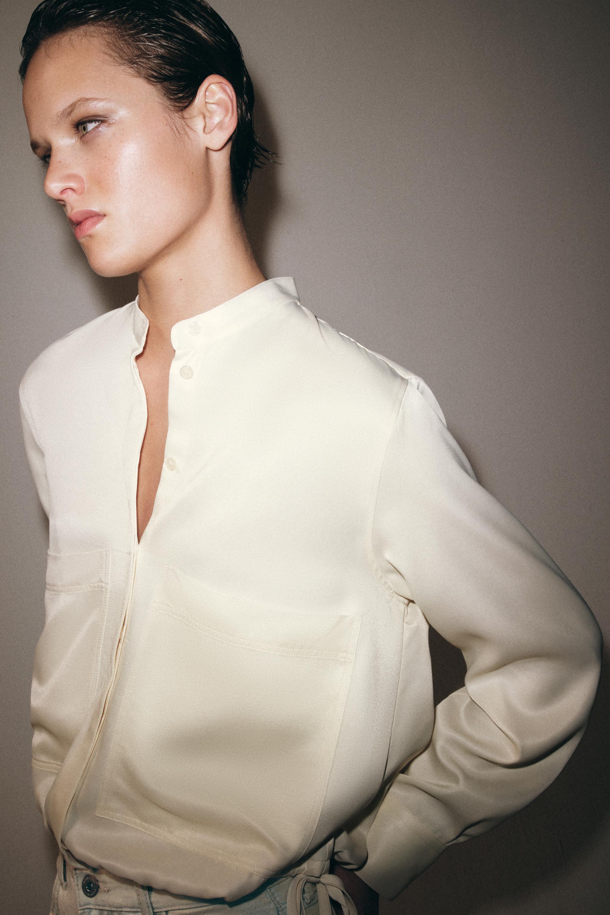 ZW COLLECTION SATIN EFFECT SHIRT